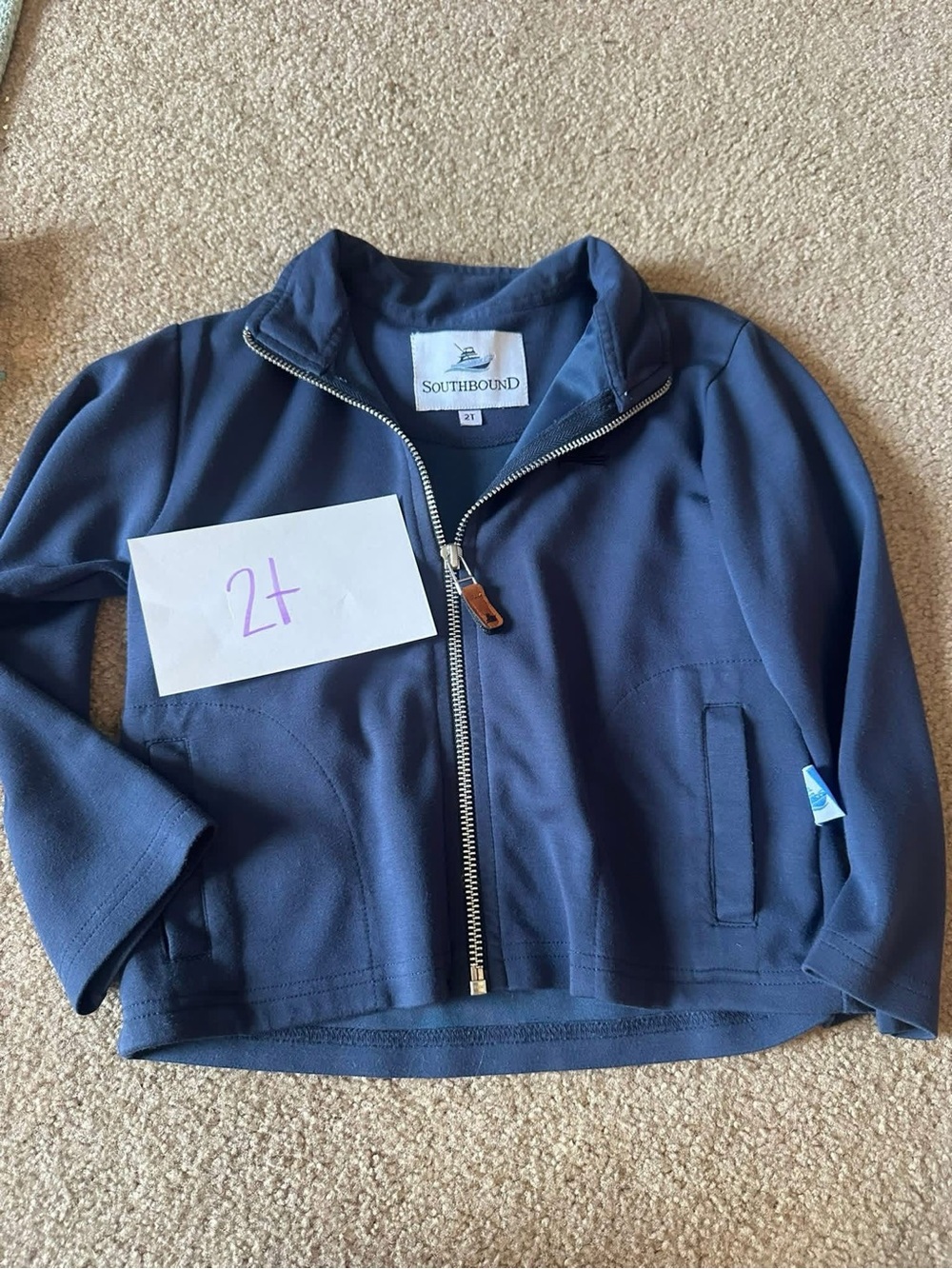 Kids Navy Full-Zip Jean Jacket